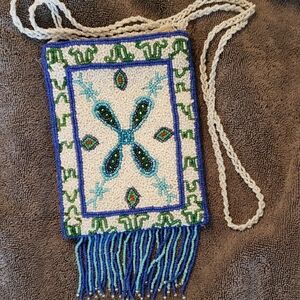 Mine Beaded Crossbody Bag - Blue and Green